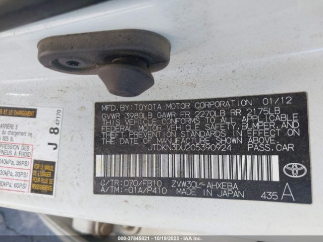 Photo 8 VIN: JTDKN3DU2C5390924 - TOYOTA PRIUS 