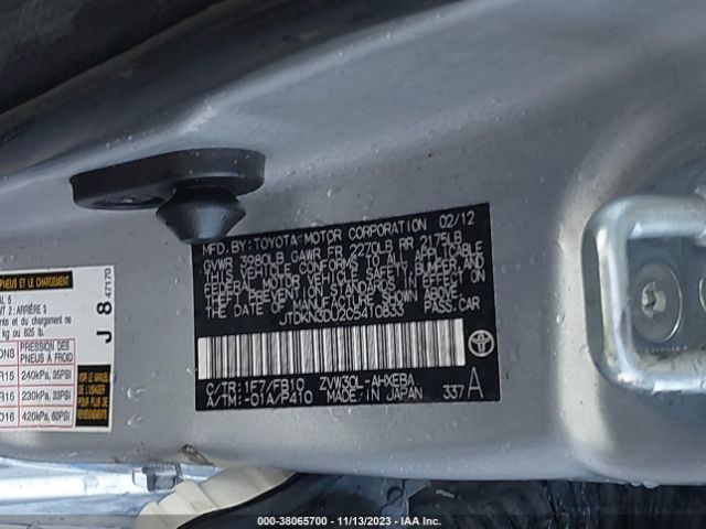 Photo 8 VIN: JTDKN3DU2C5410833 - TOYOTA PRIUS 