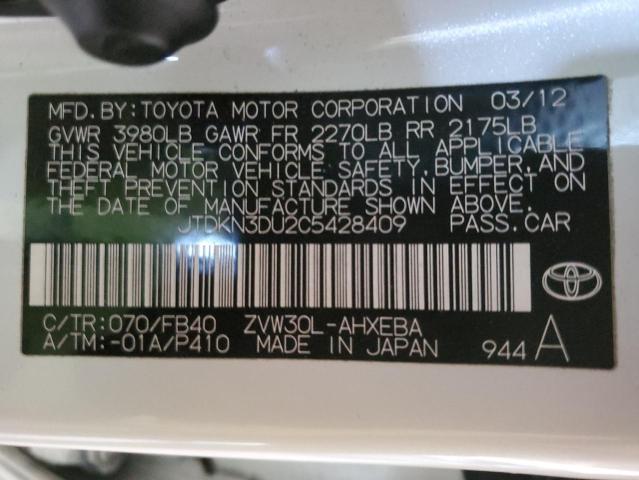 Photo 11 VIN: JTDKN3DU2C5428409 - TOYOTA PRIUS 