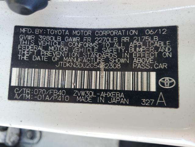 Photo 12 VIN: JTDKN3DU2C5482308 - TOYOTA PRIUS 