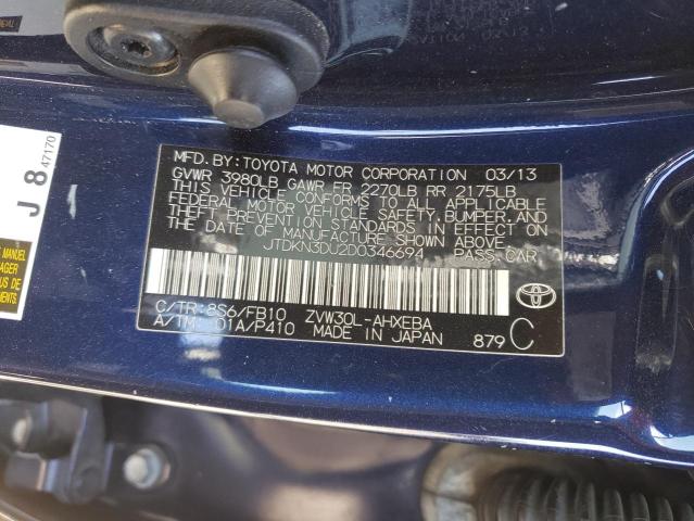 Photo 12 VIN: JTDKN3DU2D0346694 - TOYOTA PRIUS 