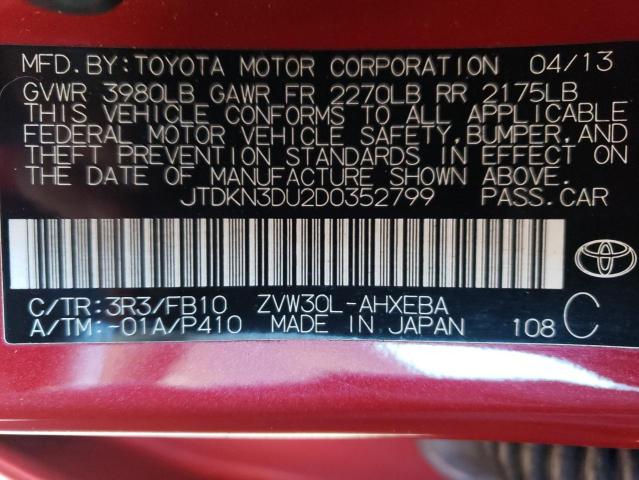 Photo 11 VIN: JTDKN3DU2D0352799 - TOYOTA PRIUS 