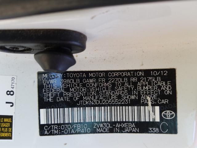 Photo 9 VIN: JTDKN3DU2D5552231 - TOYOTA PRIUS 