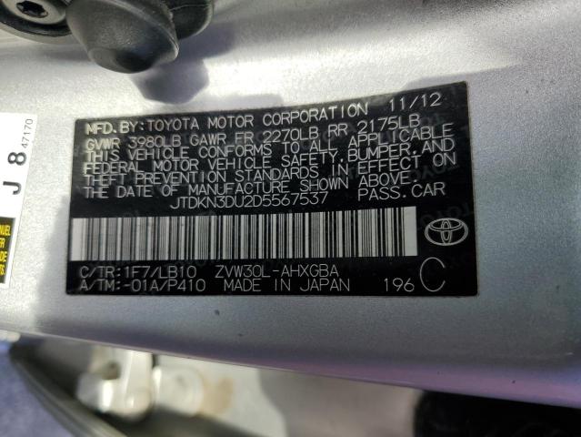 Photo 12 VIN: JTDKN3DU2D5567537 - TOYOTA PRIUS 