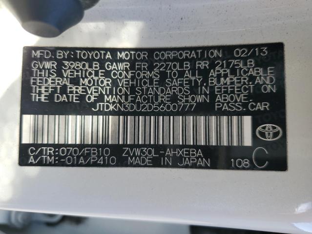 Photo 12 VIN: JTDKN3DU2D5600777 - TOYOTA PRIUS 