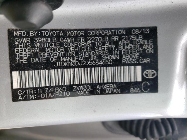 Photo 9 VIN: JTDKN3DU2D5684650 - TOYOTA PRIUS 