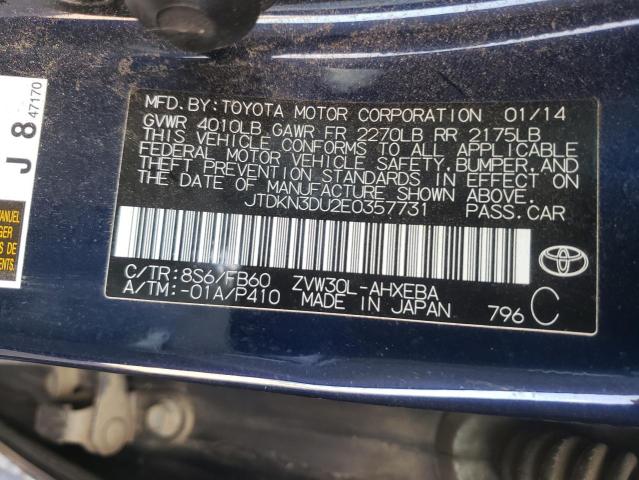 Photo 11 VIN: JTDKN3DU2E0357731 - TOYOTA PRIUS 