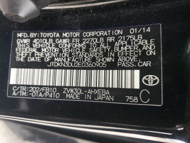 Photo 11 VIN: JTDKN3DU2E0360905 - TOYOTA PRIUS 