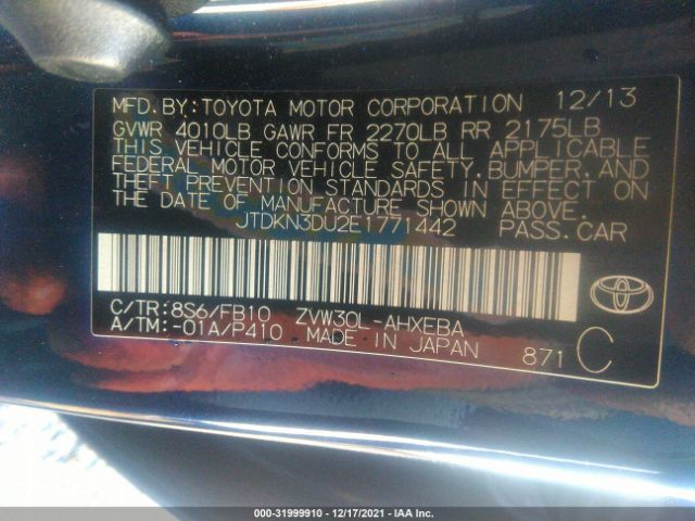 Photo 8 VIN: JTDKN3DU2E1771442 - TOYOTA PRIUS 