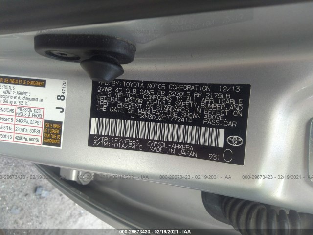 Photo 8 VIN: JTDKN3DU2E1772414 - TOYOTA PRIUS 