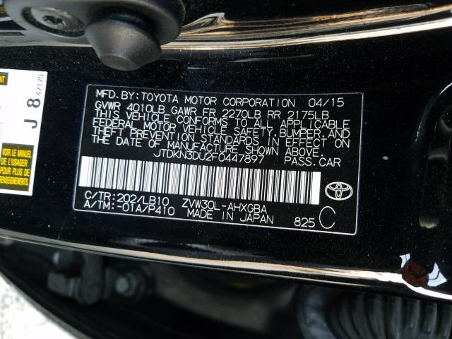 Photo 9 VIN: JTDKN3DU2F0447897 - TOYOTA PRIUS 