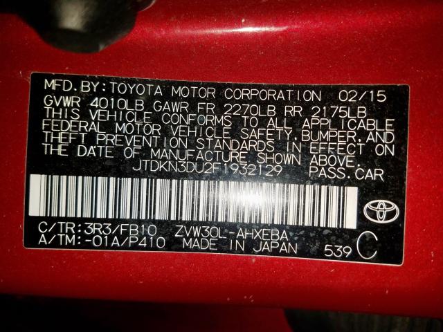 Photo 9 VIN: JTDKN3DU2F1932129 - TOYOTA PRIUS 