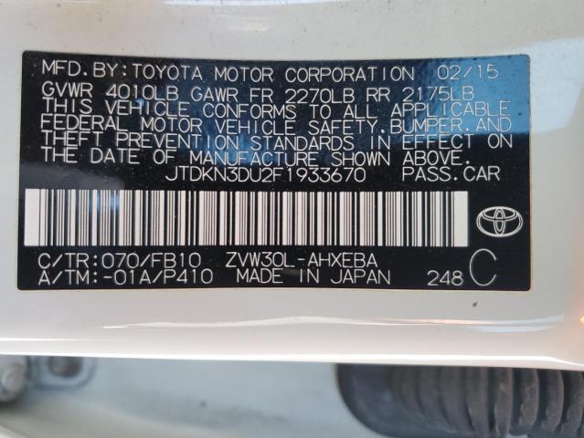 Photo 12 VIN: JTDKN3DU2F1933670 - TOYOTA PRIUS 