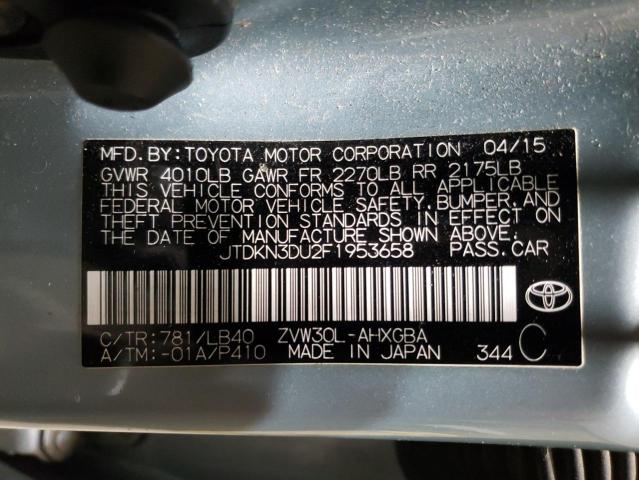 Photo 11 VIN: JTDKN3DU2F1953658 - TOYOTA PRIUS 