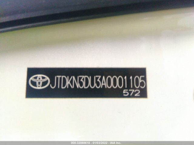 Photo 8 VIN: JTDKN3DU3A0001105 - TOYOTA PRIUS 