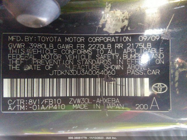 Photo 8 VIN: JTDKN3DU3A0064060 - TOYOTA PRIUS 