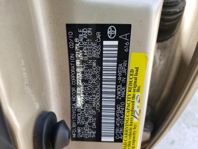 Photo 9 VIN: JTDKN3DU3A0129702 - TOYOTA PRIUS 