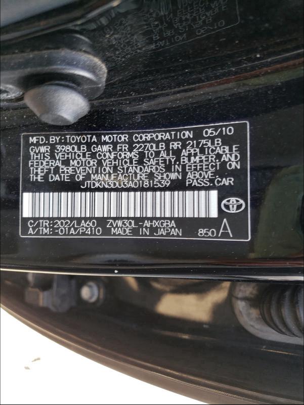 Photo 9 VIN: JTDKN3DU3A0181539 - TOYOTA PRIUS 