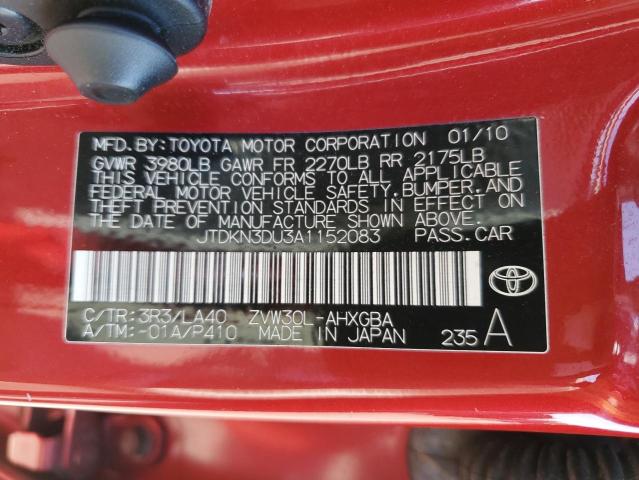 Photo 11 VIN: JTDKN3DU3A1152083 - TOYOTA PRIUS 