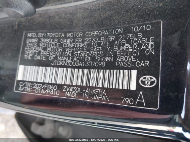 Photo 8 VIN: JTDKN3DU3A1307098 - TOYOTA PRIUS 