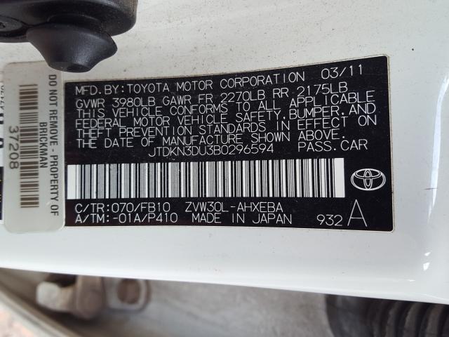 Photo 9 VIN: JTDKN3DU3B0296594 - TOYOTA PRIUS 