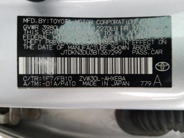 Photo 9 VIN: JTDKN3DU3B1367299 - TOYOTA PRIUS 