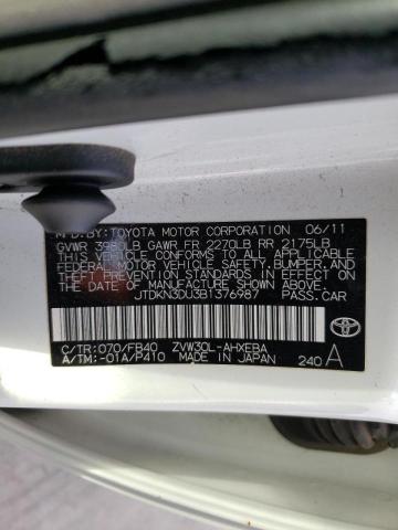 Photo 9 VIN: JTDKN3DU3B1376987 - TOYOTA PRIUS 