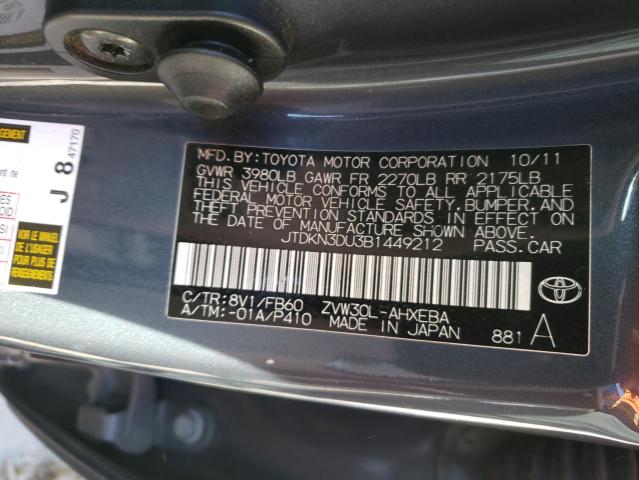 Photo 9 VIN: JTDKN3DU3B1449212 - TOYOTA PRIUS 