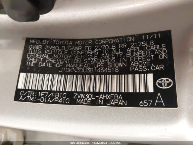 Photo 8 VIN: JTDKN3DU3B1464518 - TOYOTA PRIUS 