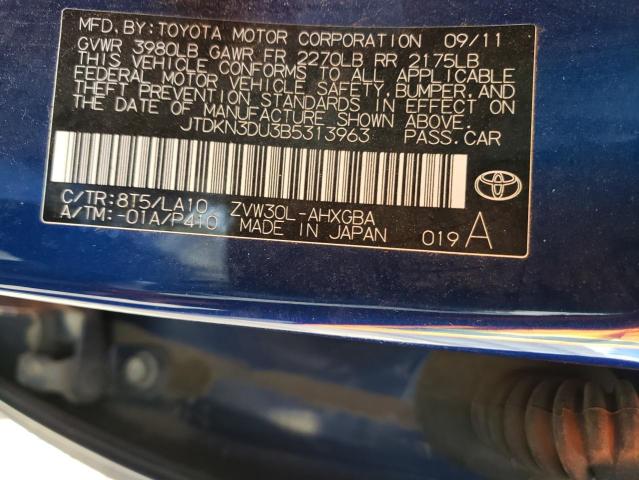 Photo 11 VIN: JTDKN3DU3B5313963 - TOYOTA PRIUS 