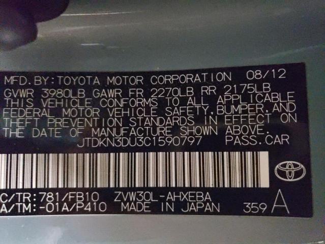 Photo 11 VIN: JTDKN3DU3C1590797 - TOYOTA PRIUS 