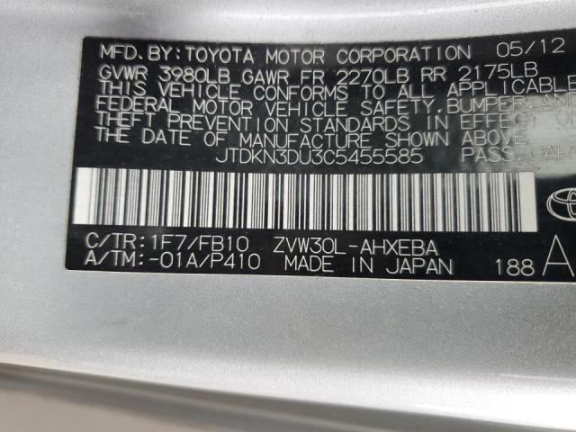 Photo 11 VIN: JTDKN3DU3C5455585 - TOYOTA PRIUS 