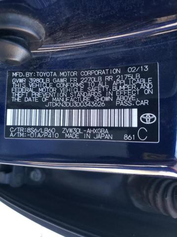 Photo 9 VIN: JTDKN3DU3D0343626 - TOYOTA PRIUS 