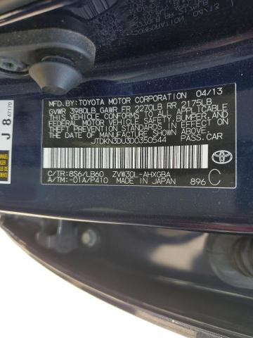 Photo 12 VIN: JTDKN3DU3D0350544 - TOYOTA PRIUS 