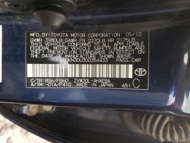 Photo 9 VIN: JTDKN3DU3D0354433 - TOYOTA PRIUS 