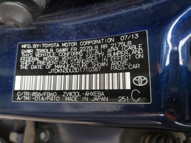 Photo 12 VIN: JTDKN3DU3D1710387 - TOYOTA PRIUS 