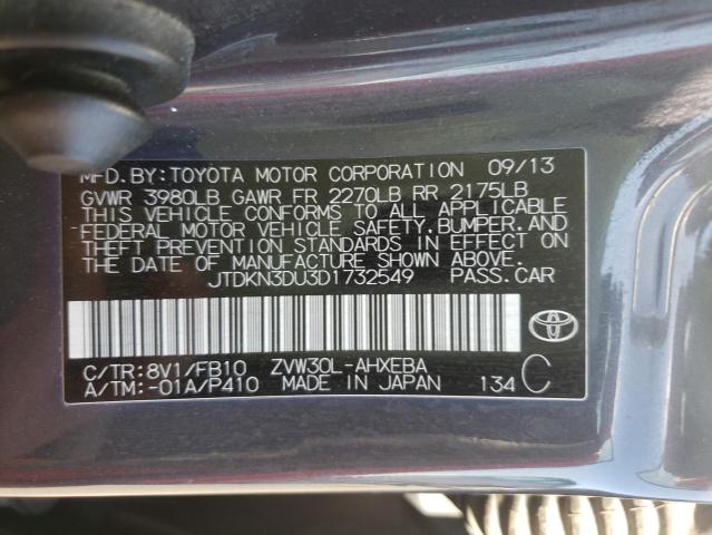 Photo 9 VIN: JTDKN3DU3D1732549 - TOYOTA PRIUS 