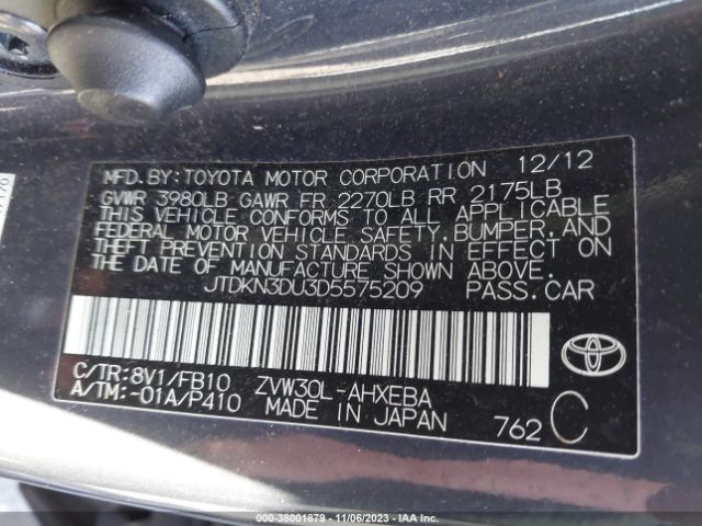 Photo 8 VIN: JTDKN3DU3D5575209 - TOYOTA PRIUS 