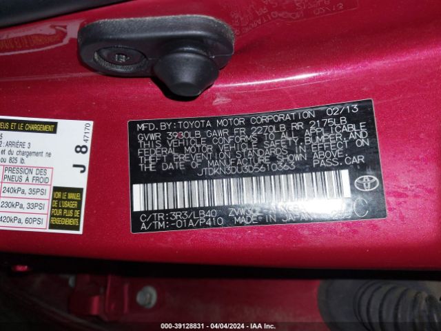 Photo 8 VIN: JTDKN3DU3D5610363 - TOYOTA PRIUS 