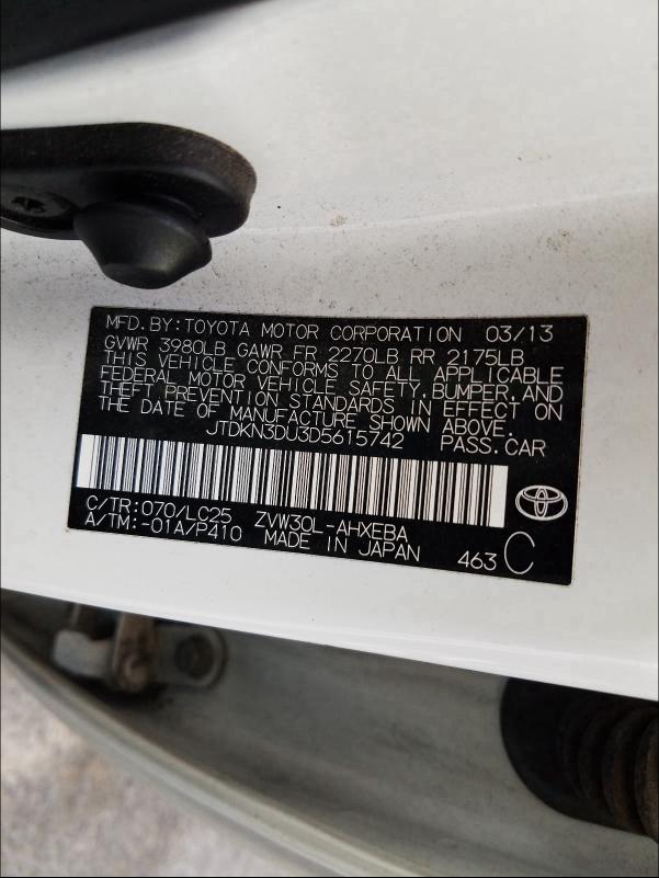 Photo 9 VIN: JTDKN3DU3D5615742 - TOYOTA PRIUS 