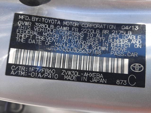 Photo 11 VIN: JTDKN3DU3D5637188 - TOYOTA PRIUS 