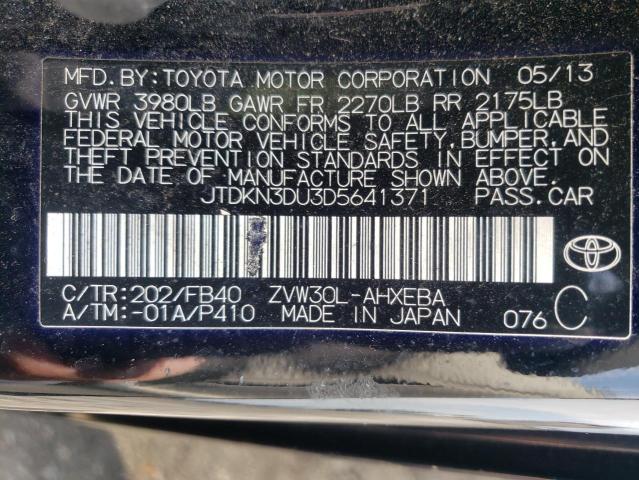 Photo 11 VIN: JTDKN3DU3D5641371 - TOYOTA PRIUS 