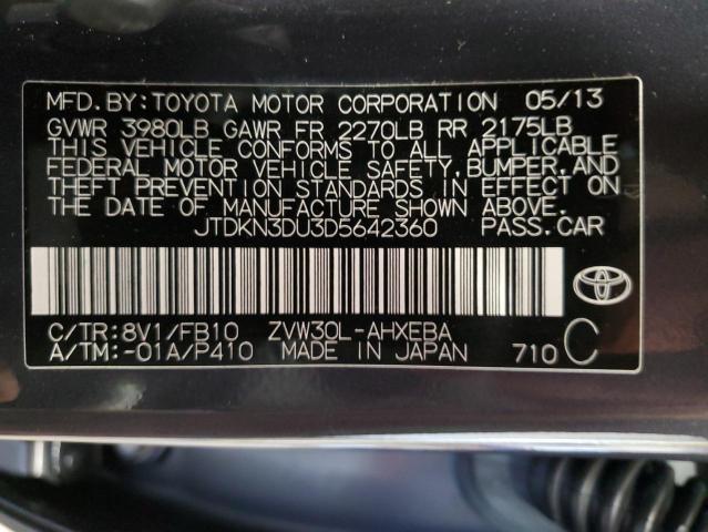 Photo 12 VIN: JTDKN3DU3D5642360 - TOYOTA PRIUS 