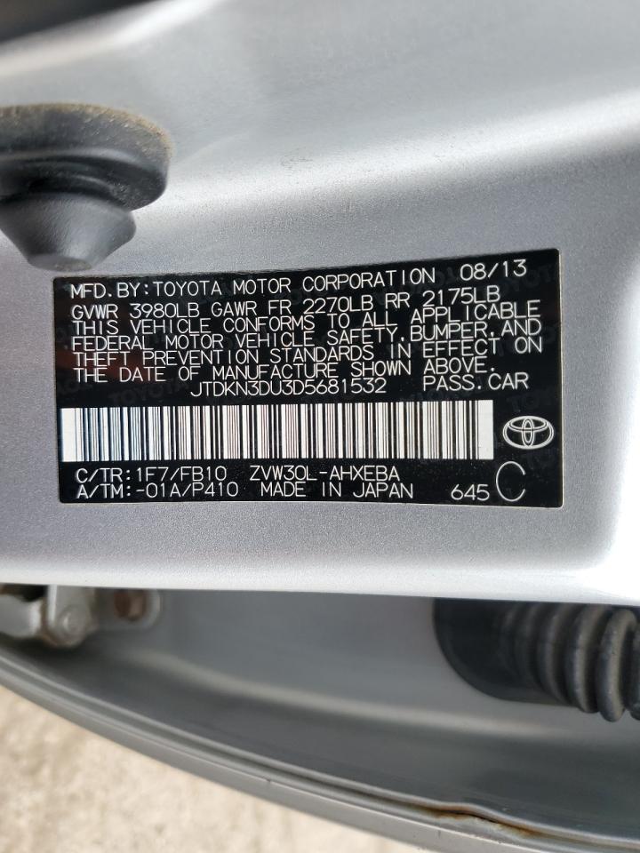 Photo 11 VIN: JTDKN3DU3D5681532 - TOYOTA PRIUS 