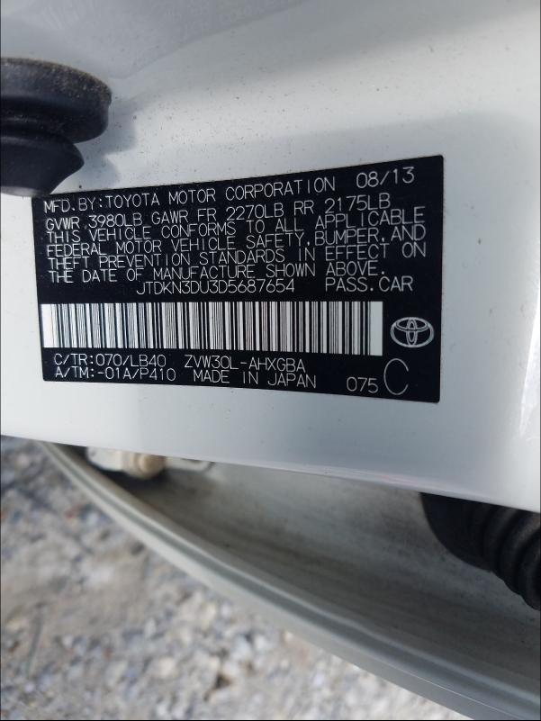 Photo 9 VIN: JTDKN3DU3D5687654 - TOYOTA PRIUS 