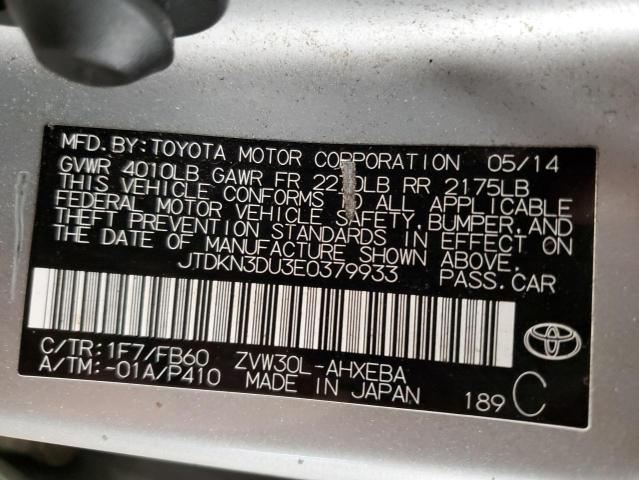 Photo 9 VIN: JTDKN3DU3E0379933 - TOYOTA PRIUS 