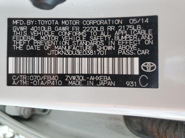 Photo 11 VIN: JTDKN3DU3E0381701 - TOYOTA PRIUS 