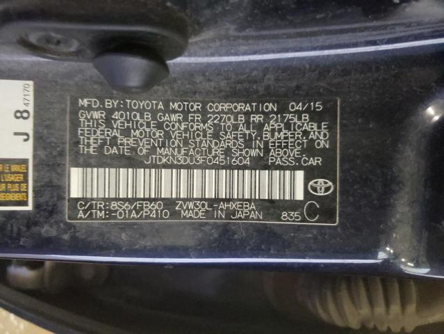 Photo 9 VIN: JTDKN3DU3F0451604 - TOYOTA PRIUS 