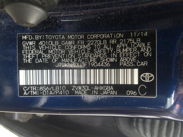 Photo 9 VIN: JTDKN3DU3F1904436 - TOYOTA PRIUS 