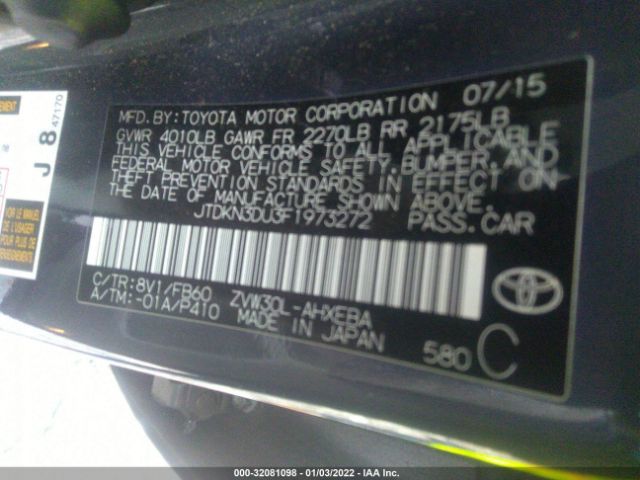 Photo 8 VIN: JTDKN3DU3F1973272 - TOYOTA PRIUS 